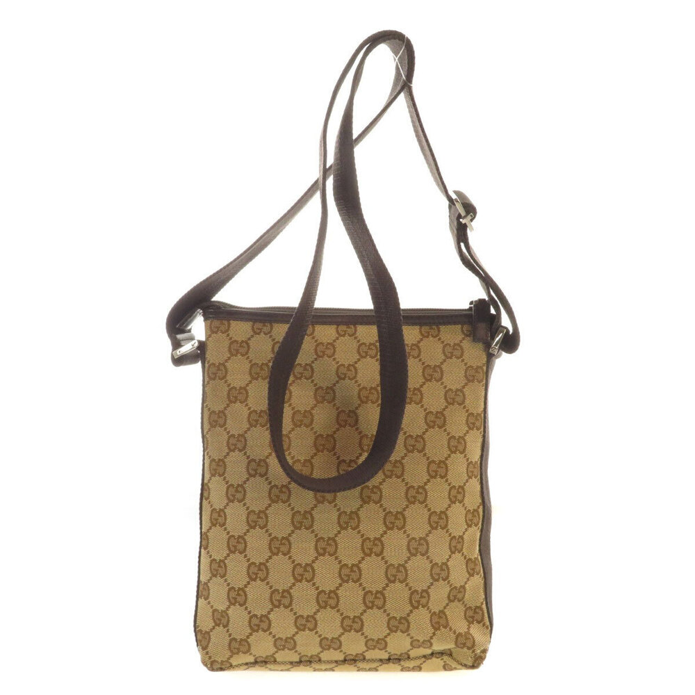 Gucci GG Brown Beige Messenger Canvas Monogram Bag